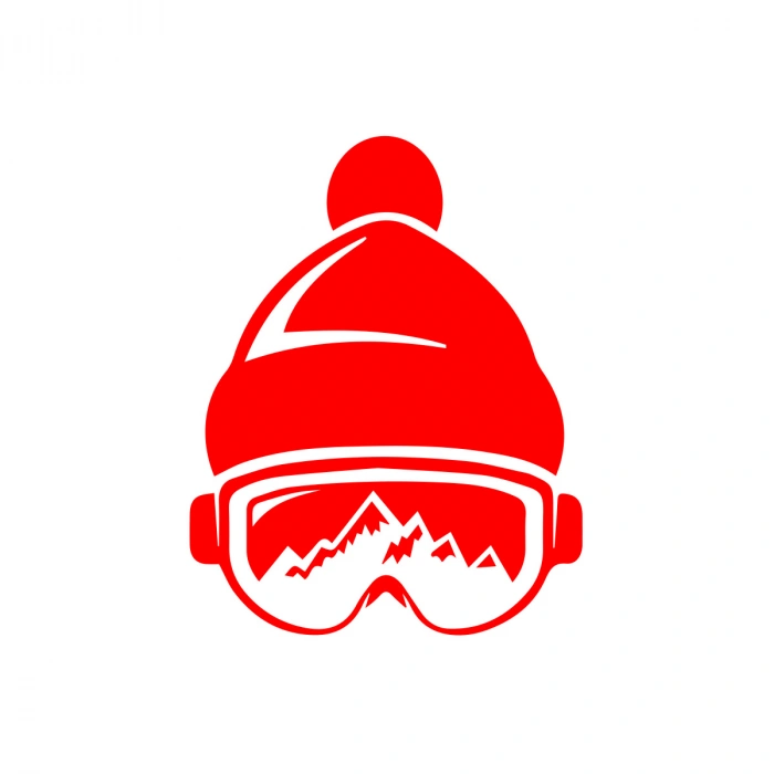 Ski Gözlük Sticker 17x17 Cm Kırmızı