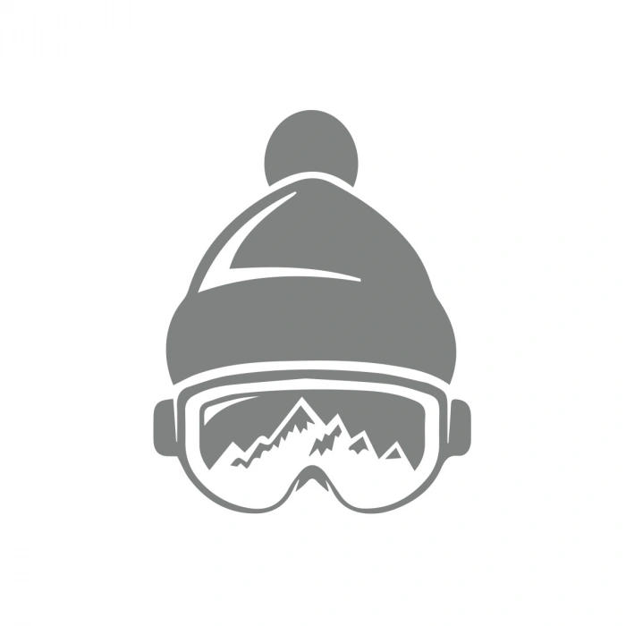 Ski Gözlük Sticker 17x17 Cm Gri