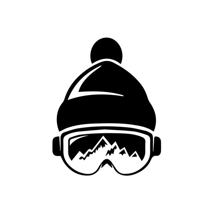 Ski Gözlük Sticker 17x17 Cm Siyah