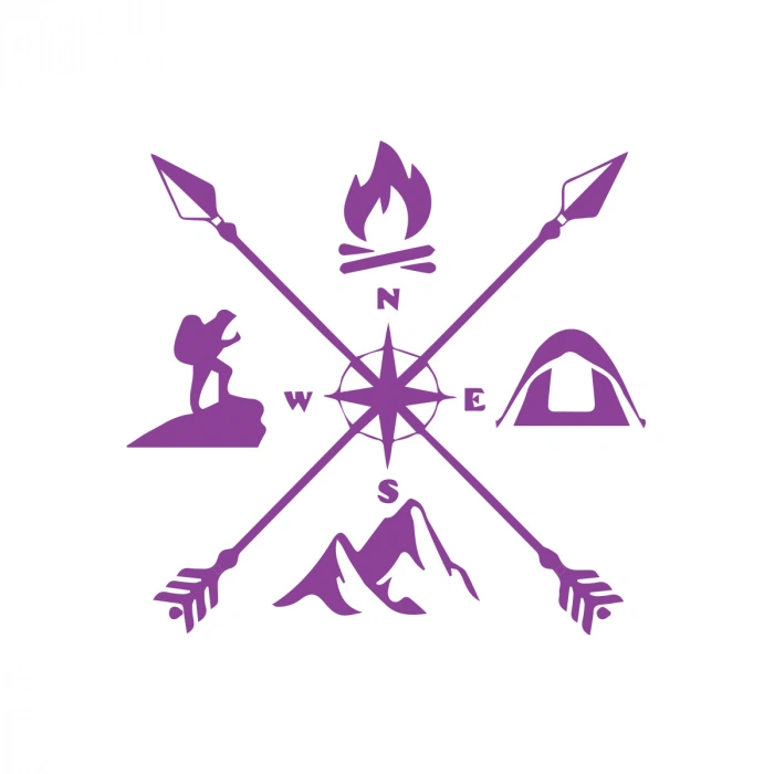 Kamp Sticker 17x17 Cm Mor