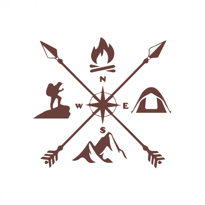 Kamp Sticker 17x17 Cm Kahverengi