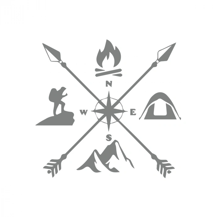 Kamp Sticker 17x17 Cm Gri