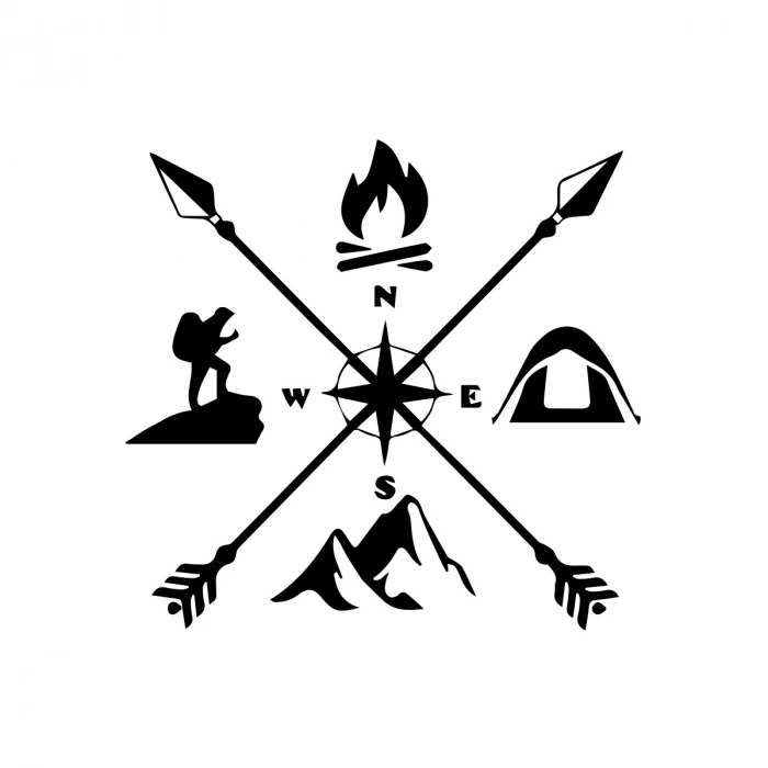 Kamp Sticker 17x17 Cm Siyah