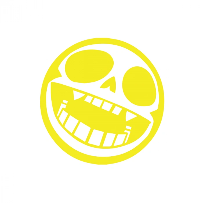 Yuvarlak İskelet Sticker 17x17 Cm Sarı