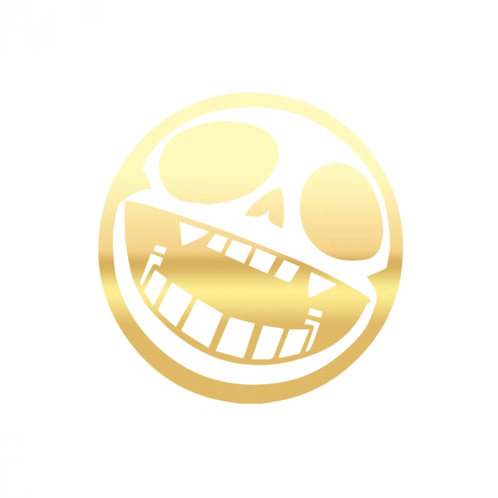 Yuvarlak İskelet Sticker 17x17 Cm Gold