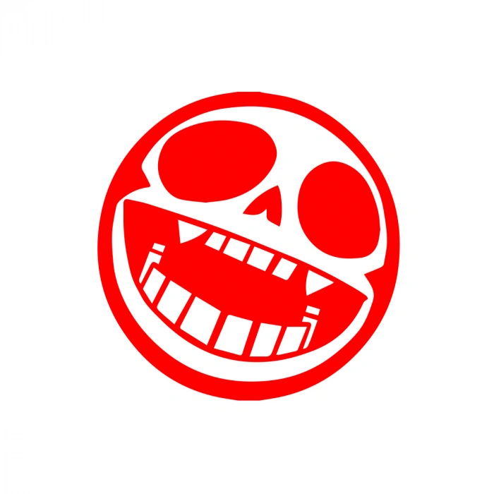 Yuvarlak İskelet Sticker 17x17 Cm Kırmızı