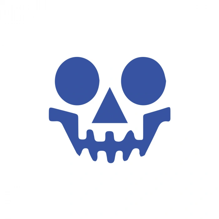 İskelet Sticker 17x17 Cm Mavi