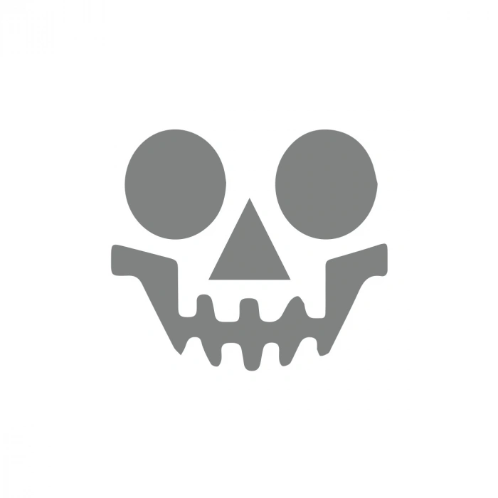 İskelet Sticker 17x17 Cm Gri