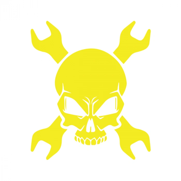 Tamirci İskelet Sticker 17x17 Cm Sarı