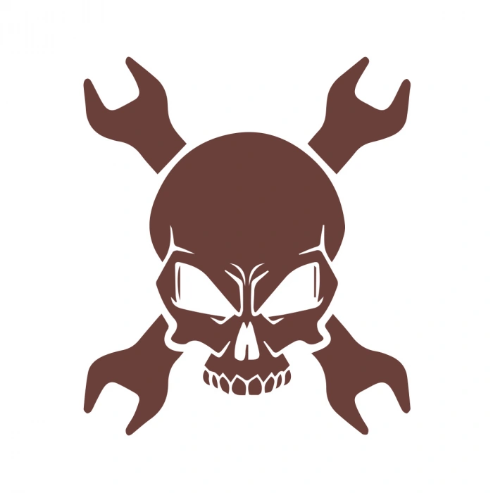 Tamirci İskelet Sticker 17x17 Cm Kahverengi