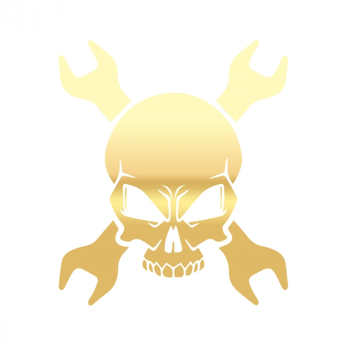 Tamirci İskelet Sticker 17x17 Cm Gold