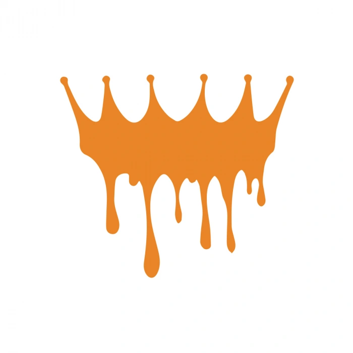 Kral Tacı Sticker 17x17 Cm Turuncu