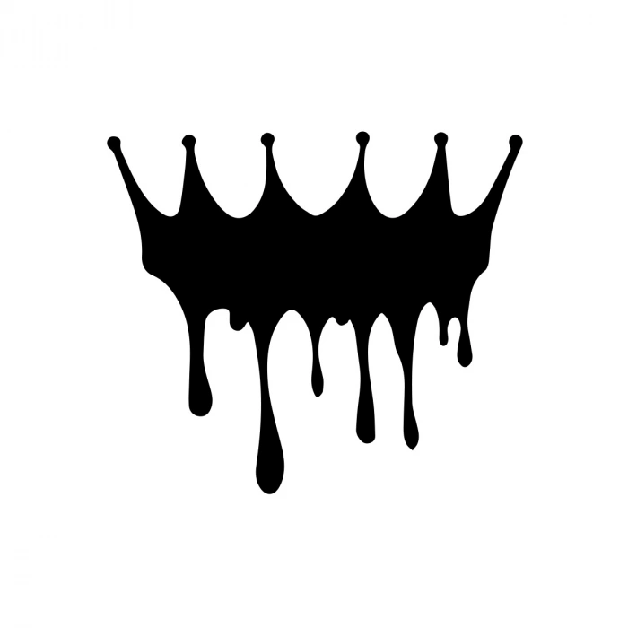 Kral Tacı Sticker 17x17 Cm Siyah