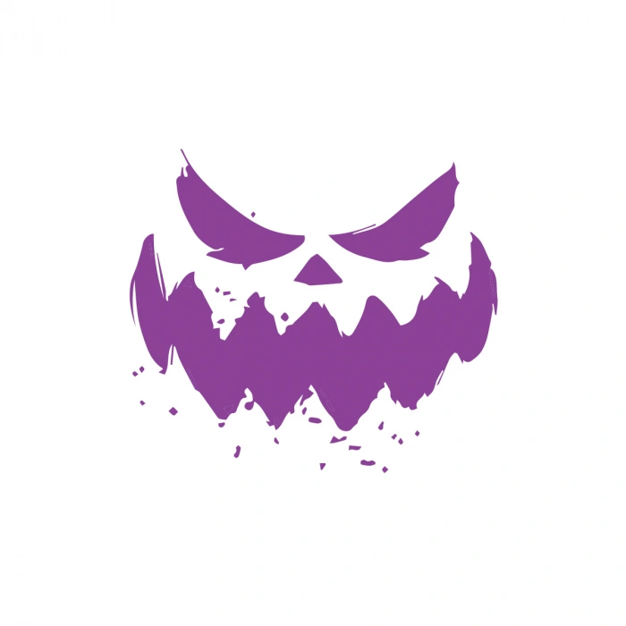 Korkunç Surat Sticker 17x17 Cm Mor