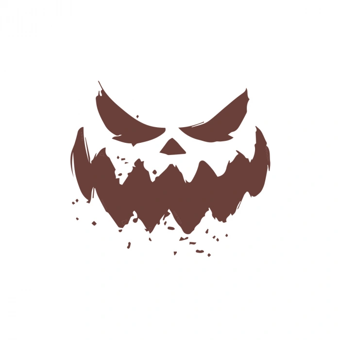 Korkunç Surat Sticker 17x17 Cm Kahverengi