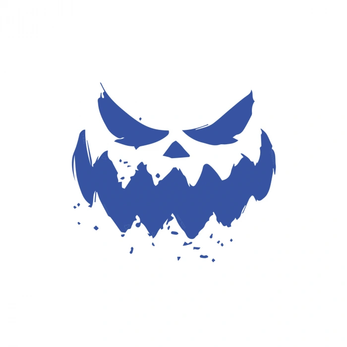 Korkunç Surat Sticker 17x17 Cm Mavi