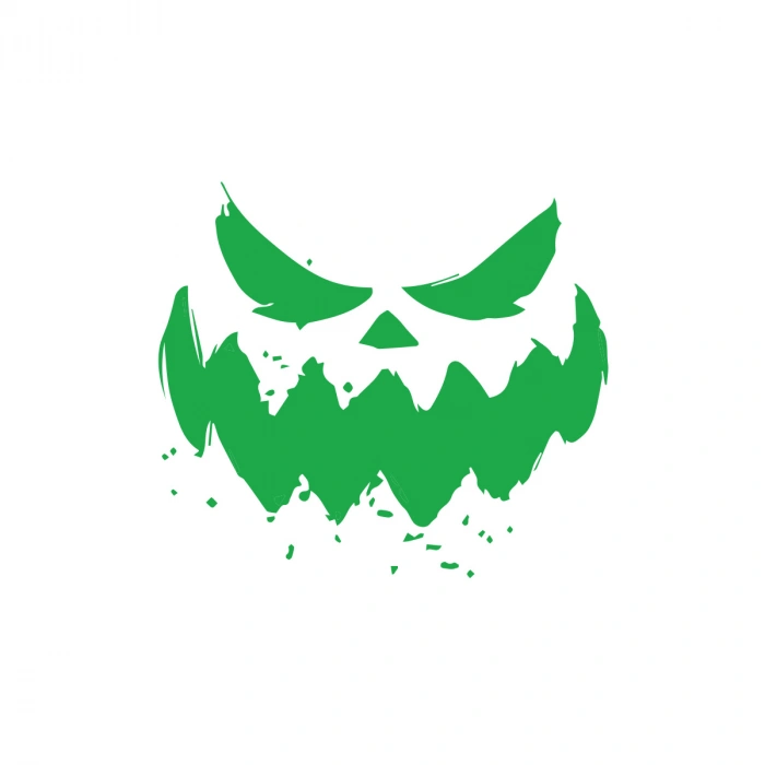 Korkunç Surat Sticker 17x17 Cm Yeşil