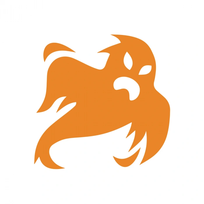 Hayalet Sticker 17x17 Cm Turuncu