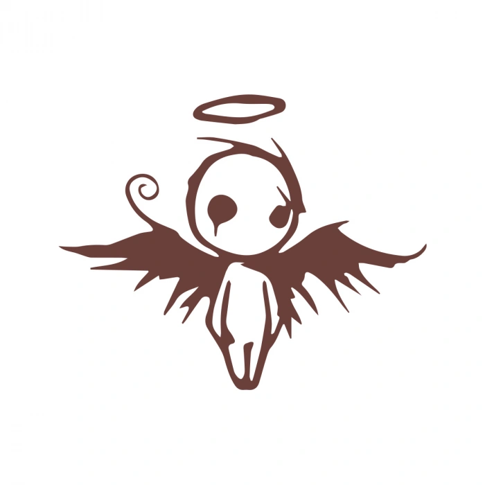 Korkunç Melek Sticker 17x17 Cm Kahverengi