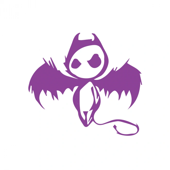 Korkunç Melek Sticker 17x17 Cm Mor