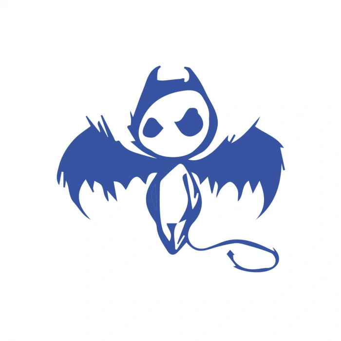 Korkunç Melek Sticker 17x17 Cm Mavi