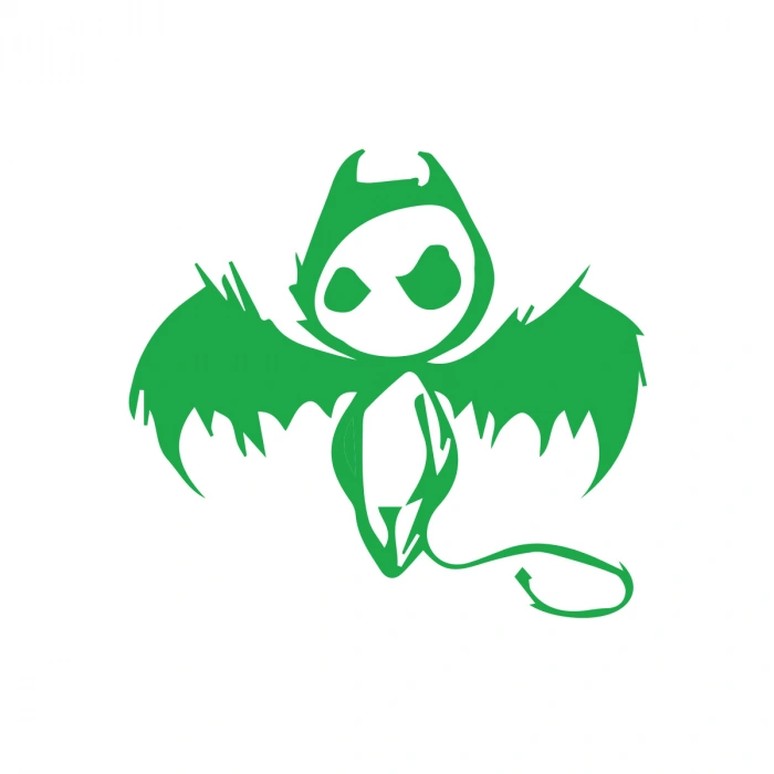 Korkunç Melek Sticker 17x17 Cm Yeşil