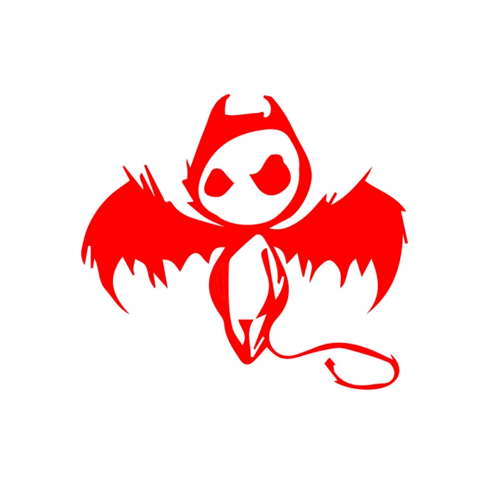 Korkunç Melek Sticker 17x17 Cm Kırmızı