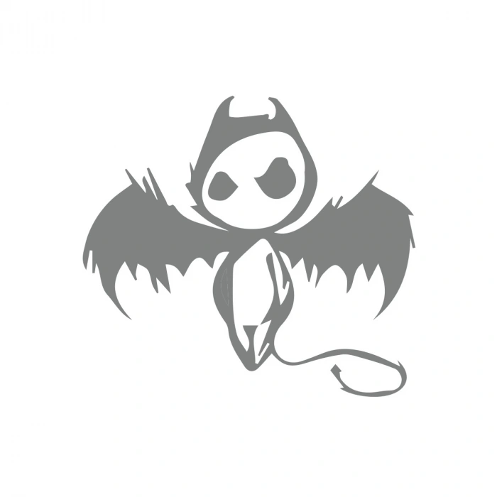 Korkunç Melek Sticker 17x17 Cm Gri