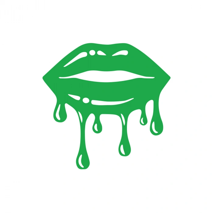 Akan Dudak Sticker 17x17 Cm Yeşil