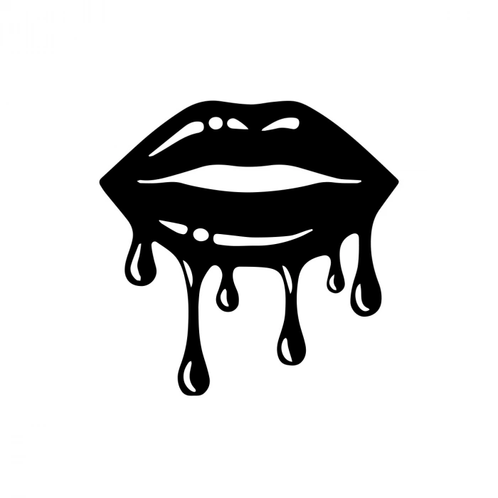 Akan Dudak Sticker 17x17 Cm Siyah