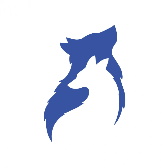 Kurt İçinde Kurt Sticker 17x17 Cm Mavi