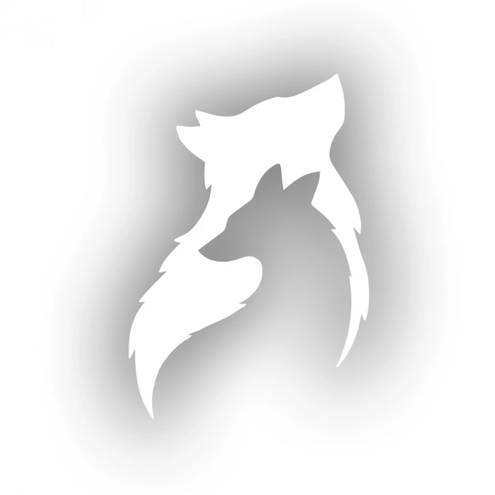 Kurt İçinde Kurt Sticker 17x17 Cm Beyaz