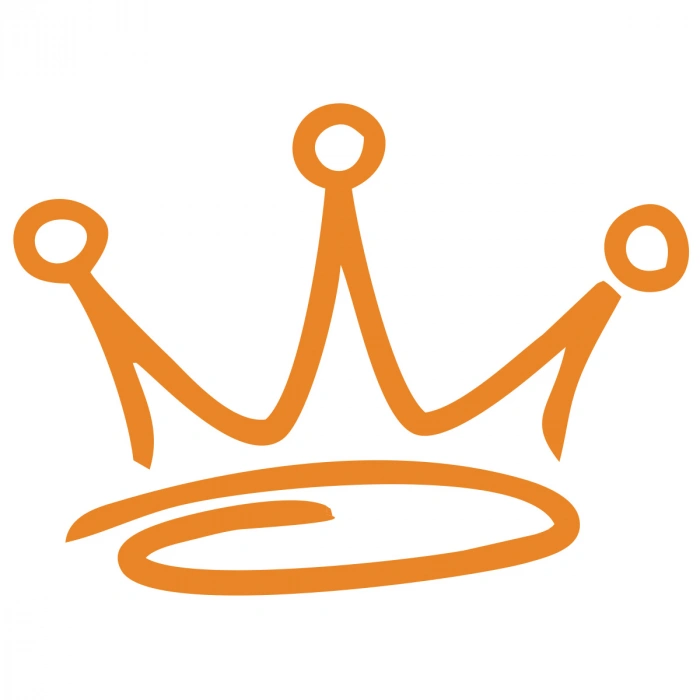 Kral Tacı Sticker 17x17 Cm Turuncu