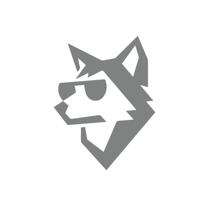 Gözlüklü Kurt Sticker 17x17 Cm Gri