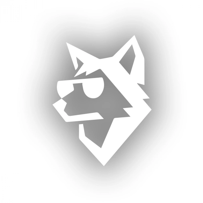 Gözlüklü Kurt Sticker 17x17 Cm Beyaz