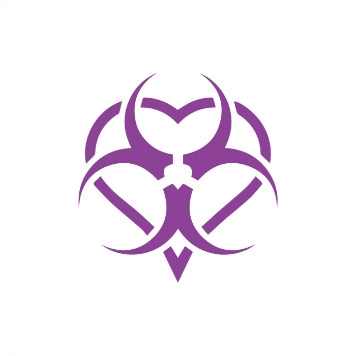 Biyo-Tehlike Sembolü Sticker 17x17 Cm Mor