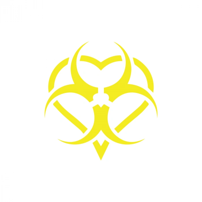 Biyo-Tehlike Sembolü Sticker 17x17 Cm Sarı