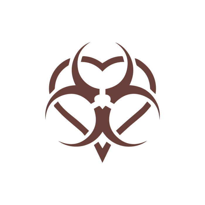 Biyo-Tehlike Sembolü Sticker 17x17 Cm Kahverengi