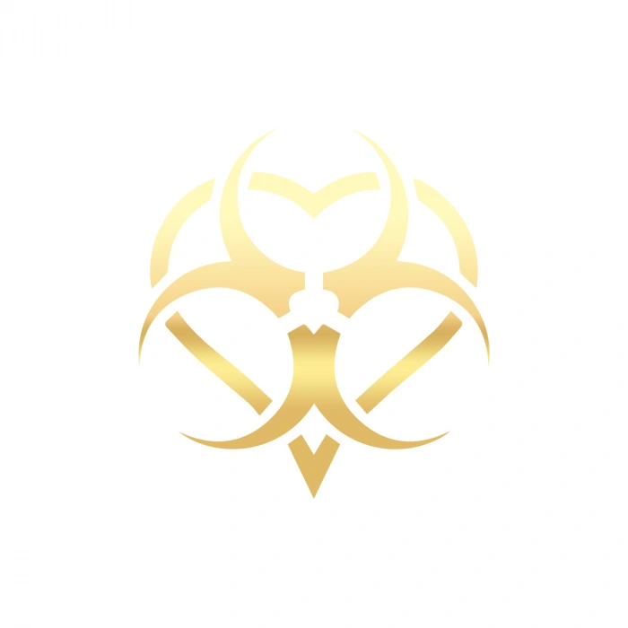 Biyo-Tehlike Sembolü Sticker 17x17 Cm Gold