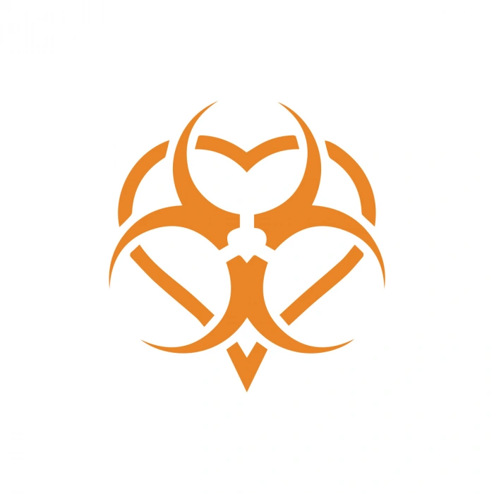 Biyo-Tehlike Sembolü Sticker 17x17 Cm Turuncu