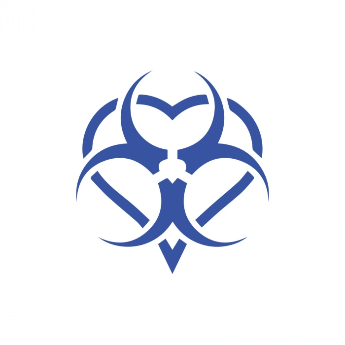 Biyo-Tehlike Sembolü Sticker 17x17 Cm Mavi