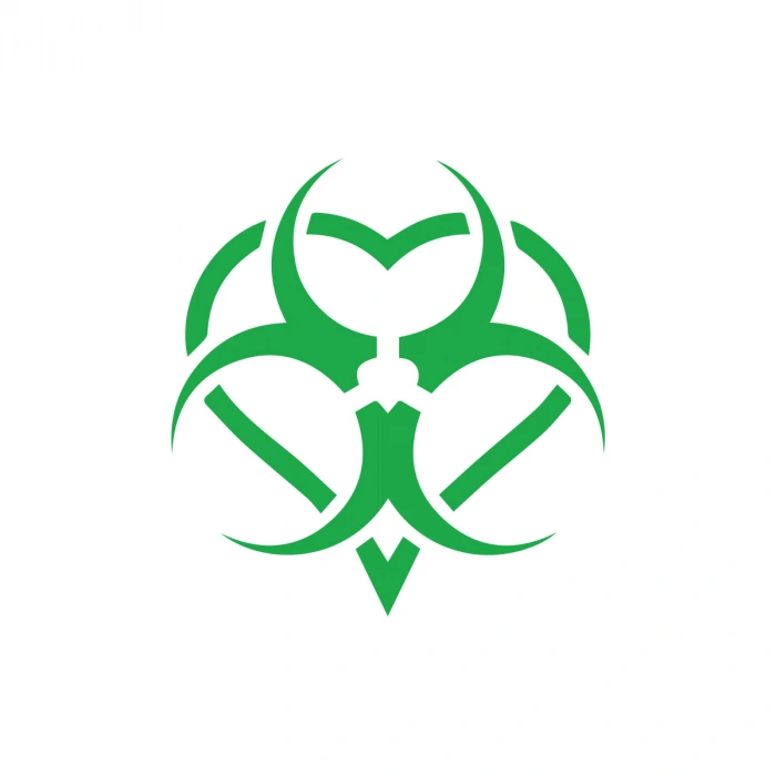 Biyo-Tehlike Sembolü Sticker 17x17 Cm Yeşil