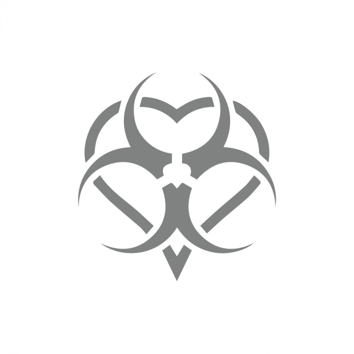 Biyo-Tehlike Sembolü Sticker 17x17 Cm Gri