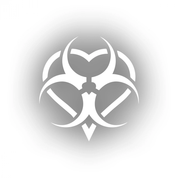 Biyo-Tehlike Sembolü Sticker 17x17 Cm Beyaz