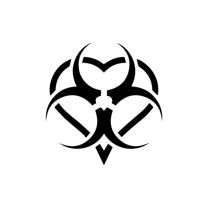 Biyo-Tehlike Sembolü Sticker 17x17 Cm Siyah