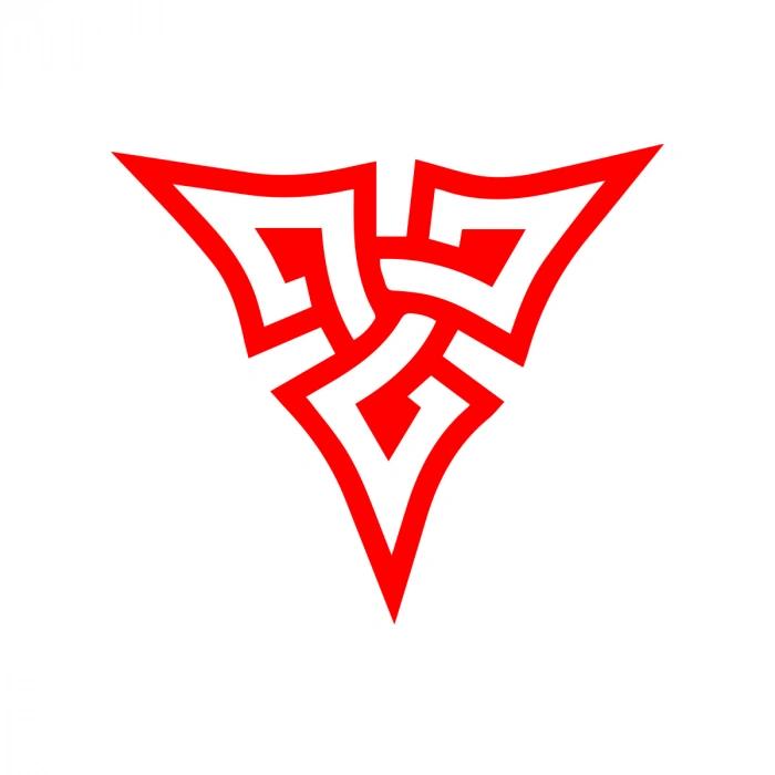 Nordik Güç Sembolü Sticker 17x17 Cm Kırmızı