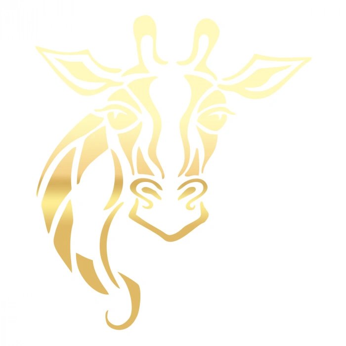 Zürafa Sticker 17x17 Cm Gold