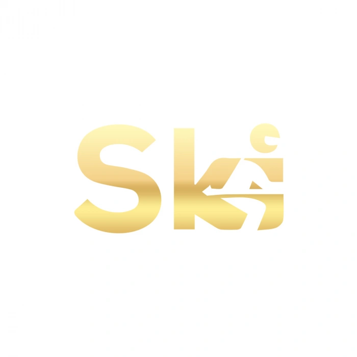 Ski Kayak Sticker 17x17 Cm Gold