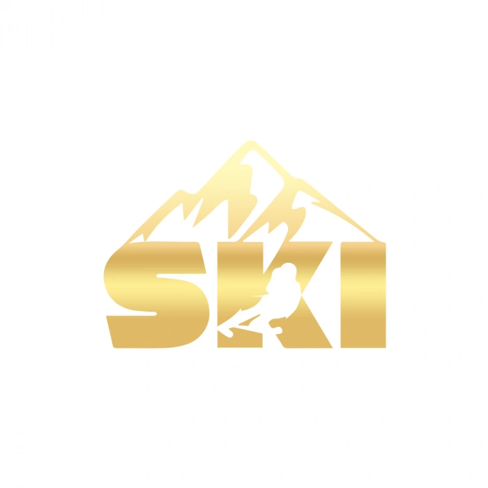 Ski Kayak Sticker 17x17 Cm Gold