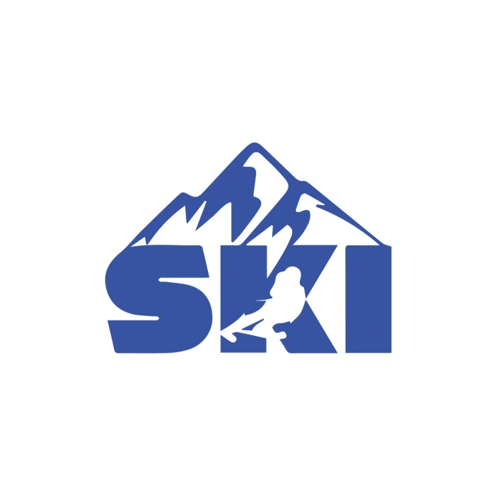 Ski Kayak Sticker 17x17 Cm Mavi